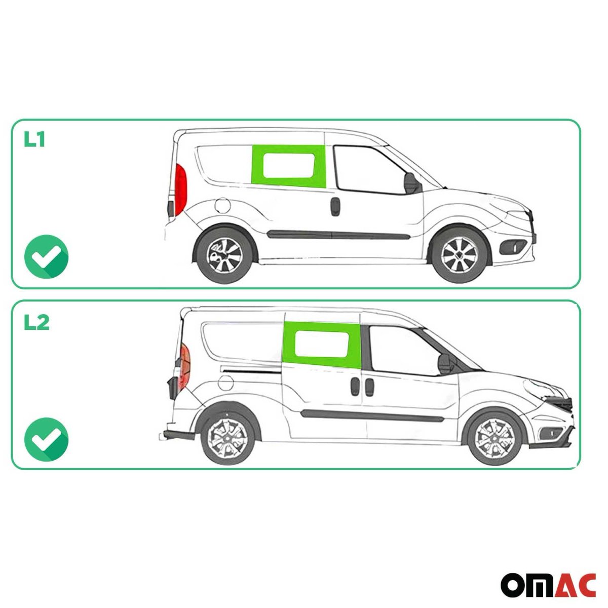 RAM PROMASTER CITY Front Side Fixed Glass - Front Right - Omac - L1/L2 - Galaxy - 2015